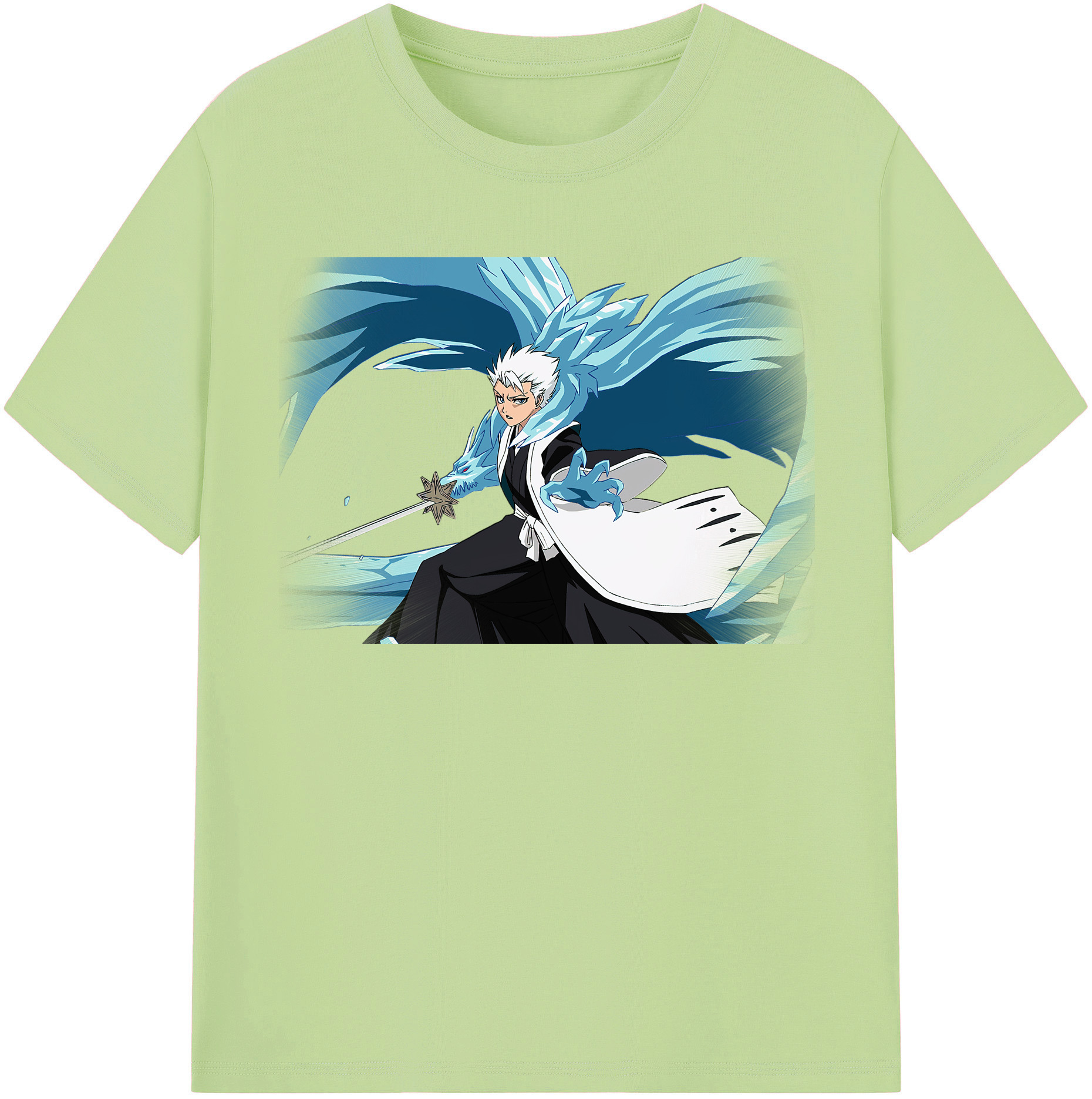 （画像用） ブリーチ 日番谷冬獅郎（ひつがや とうしろう） BLEACH Hitsugaya Toushirou 綿100％半袖Tシャツ（フロントプリント）